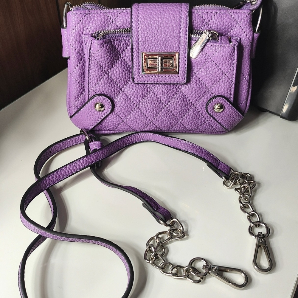 Charming Charlie Lavender Quilted Crossbody Bag